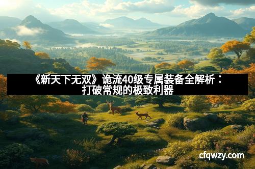 《新天下无双》诡流40级专属装备全解析：打破常规的极致利器